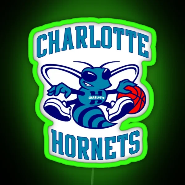 Hornets Charlotte Logo Purple RGB Neon Sign
