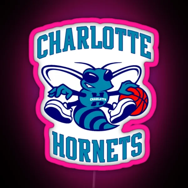 Hornets Charlotte Logo Purple RGB Neon Sign