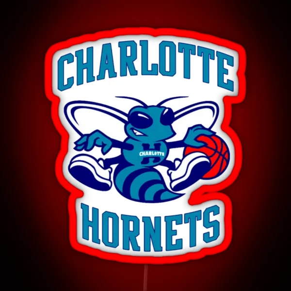 Hornets Charlotte Logo Purple RGB Neon Sign