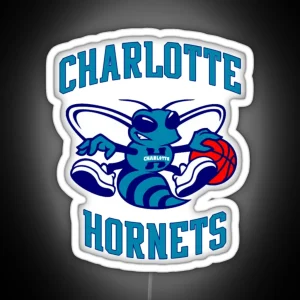 Hornets Charlotte Logo Purple RGB Neon Sign
