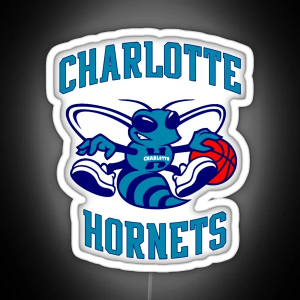 Hornets Charlotte Logo Purple RGB Neon Sign