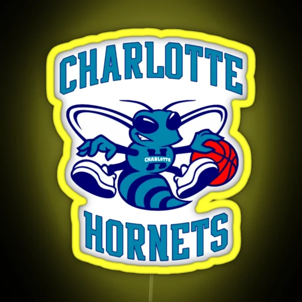 Hornets Charlotte Logo Purple RGB Neon Sign