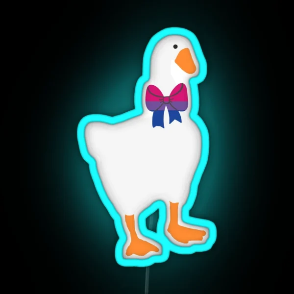 Horrible Goose Bisexual Flag Ribbon RGB Neon Sign