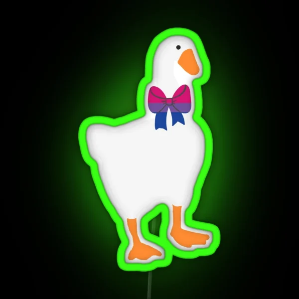 Horrible Goose Bisexual Flag Ribbon RGB Neon Sign