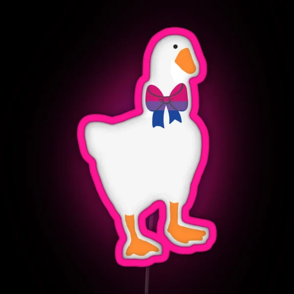 Horrible Goose Bisexual Flag Ribbon RGB Neon Sign