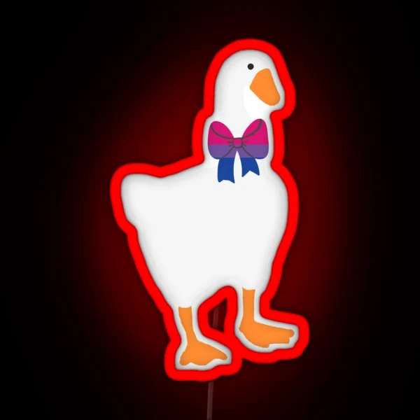 Horrible Goose Bisexual Flag Ribbon RGB Neon Sign