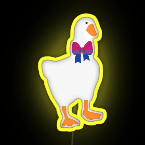 Horrible Goose Bisexual Flag Ribbon RGB Neon Sign