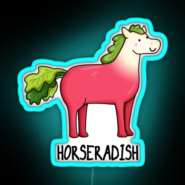 Horseradish Funny Horse Puns RGB Neon Sign
