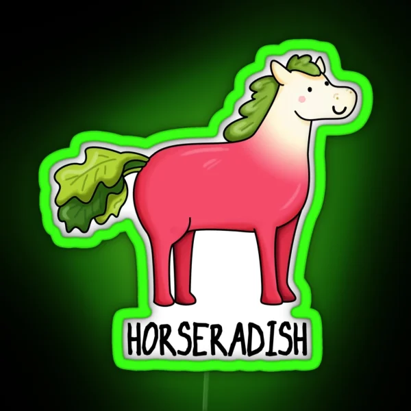 Horseradish Funny Horse Puns RGB Neon Sign