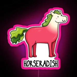 Horseradish Funny Horse Puns RGB Neon Sign