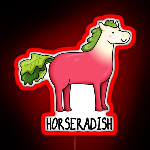 Horseradish Funny Horse Puns RGB Neon Sign