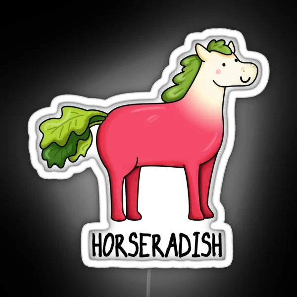 Horseradish Funny Horse Puns RGB Neon Sign