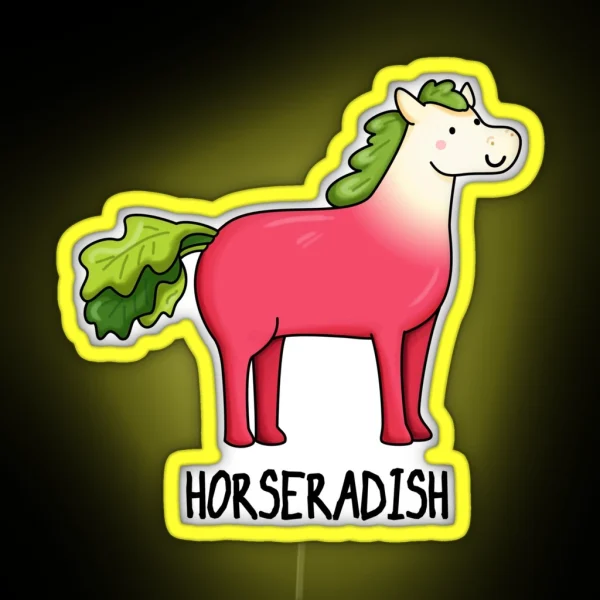 Horseradish Funny Horse Puns RGB Neon Sign