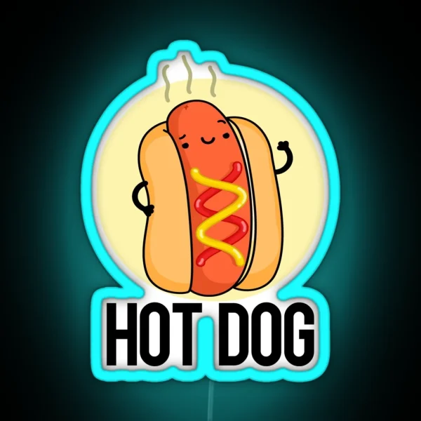 Hot Dog Funny Hot Dog Food Puns RGB Neon Sign