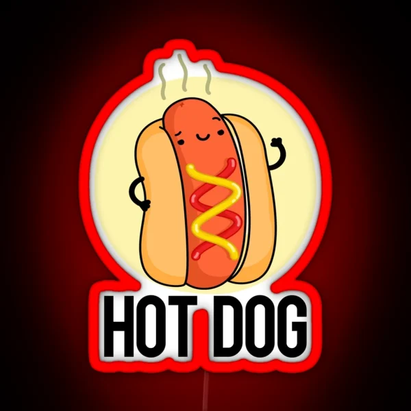 Hot Dog Funny Hot Dog Food Puns RGB Neon Sign