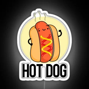 Hot Dog Funny Hot Dog Food Puns RGB Neon Sign