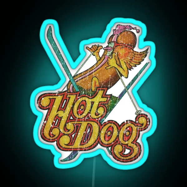 Hot Dog Skier 1974 RGB Neon Sign