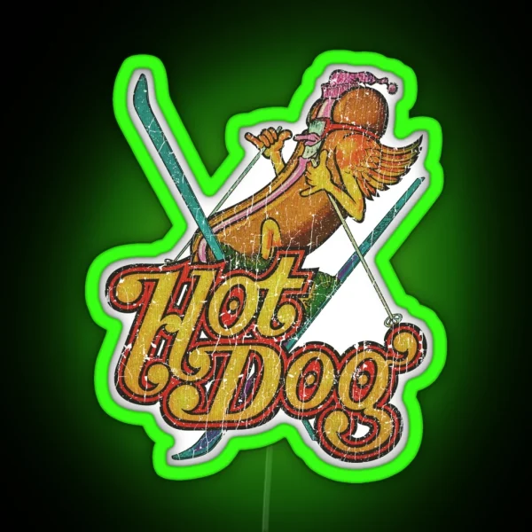 Hot Dog Skier 1974 RGB Neon Sign