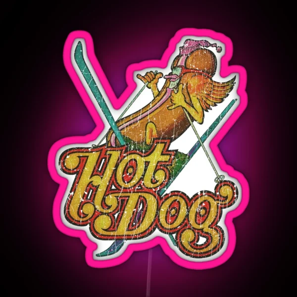 Hot Dog Skier 1974 RGB Neon Sign