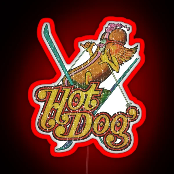 Hot Dog Skier 1974 RGB Neon Sign