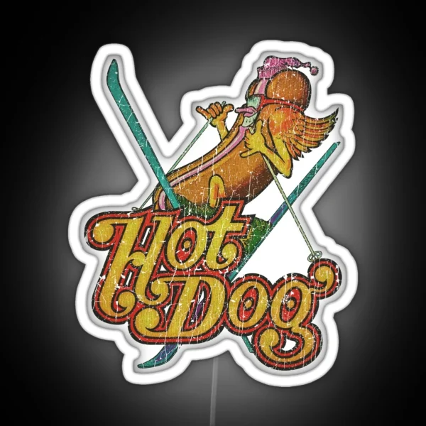 Hot Dog Skier 1974 RGB Neon Sign