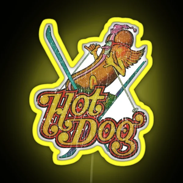Hot Dog Skier 1974 RGB Neon Sign