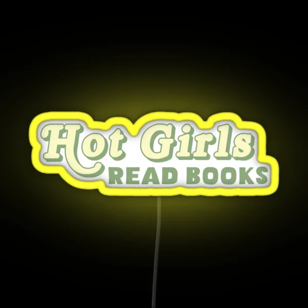 Hot Girls Read Books Green RGB Neon Sign