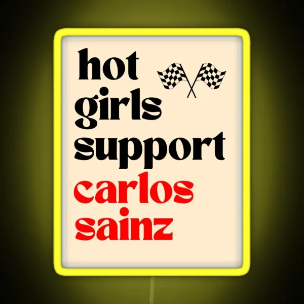 Hot Girls Support Carlos Sainz RGB Neon Sign