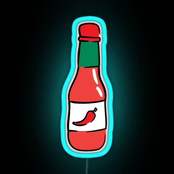 Hot Sauce Chili Pepper Sauce RGB Neon Sign