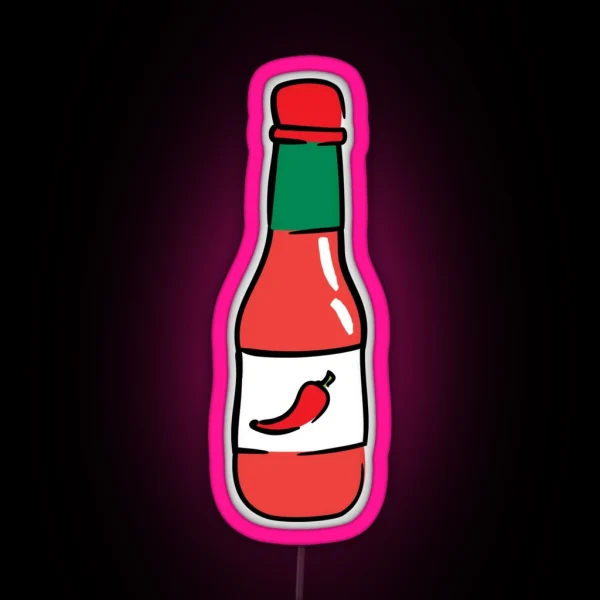 Hot Sauce Chili Pepper Sauce RGB Neon Sign