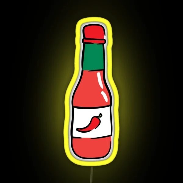Hot Sauce Chili Pepper Sauce RGB Neon Sign
