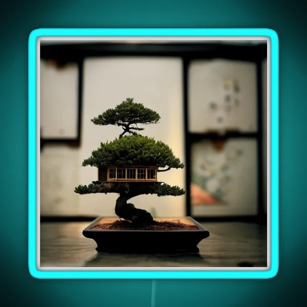 House On The Bonsai Tree RGB Neon Sign