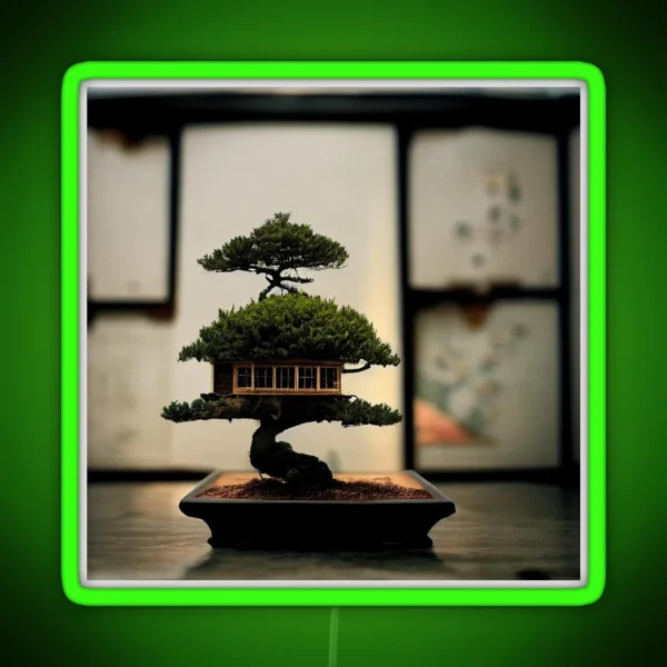 House On The Bonsai Tree RGB Neon Sign