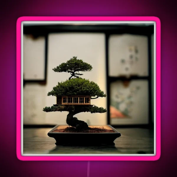 House On The Bonsai Tree RGB Neon Sign