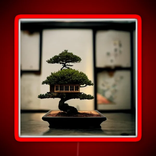 House On The Bonsai Tree RGB Neon Sign