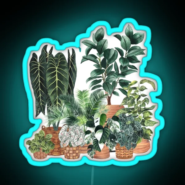 House Plants Illustration 7 RGB Neon Sign