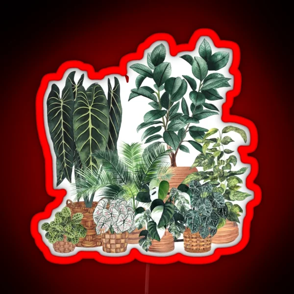 House Plants Illustration 7 RGB Neon Sign