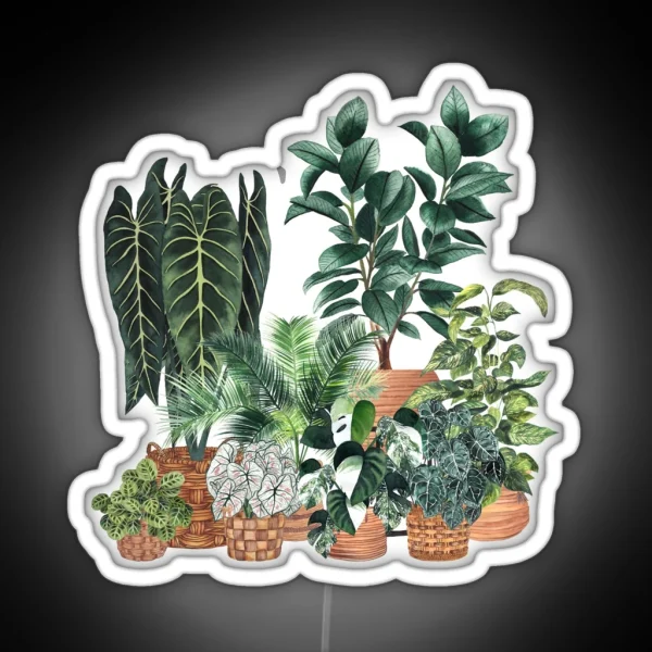House Plants Illustration 7 RGB Neon Sign