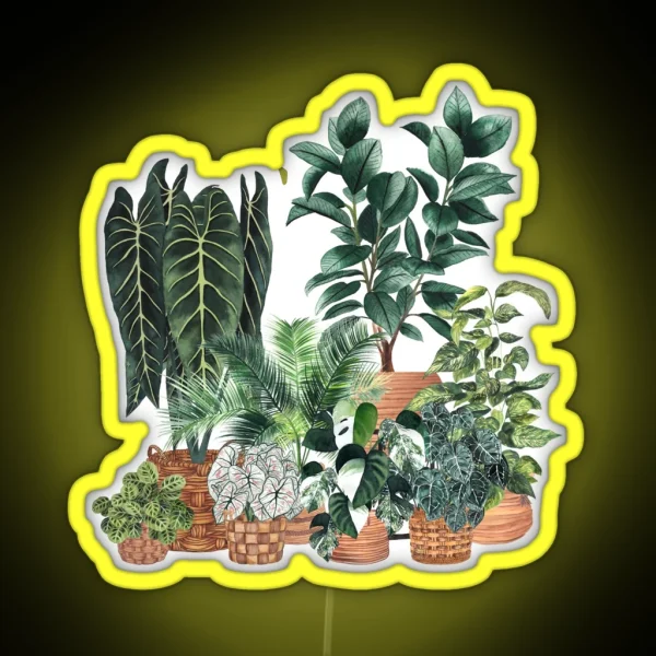 House Plants Illustration 7 RGB Neon Sign