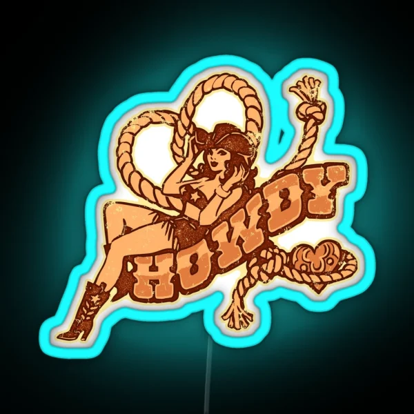 Howdy Pinup RGB Neon Sign