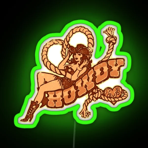 Howdy Pinup RGB Neon Sign