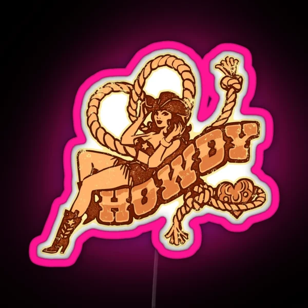 Howdy Pinup RGB Neon Sign