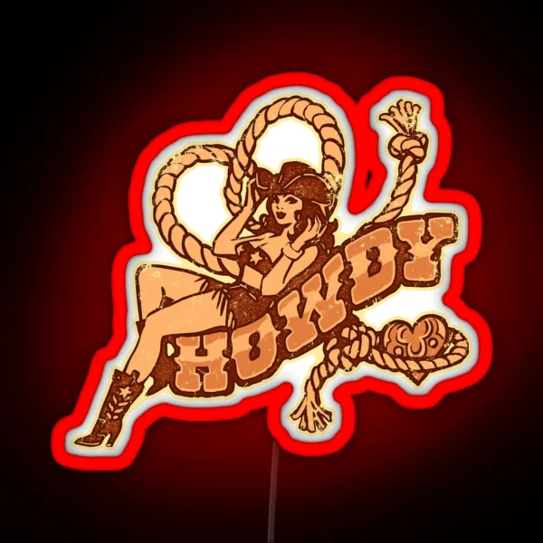 Howdy Pinup RGB Neon Sign