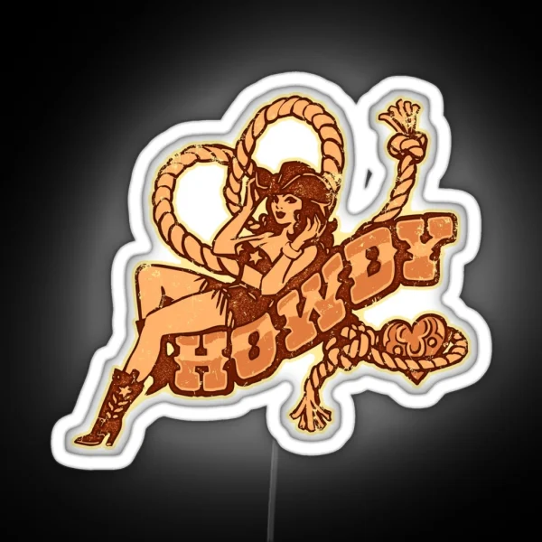 Howdy Pinup RGB Neon Sign