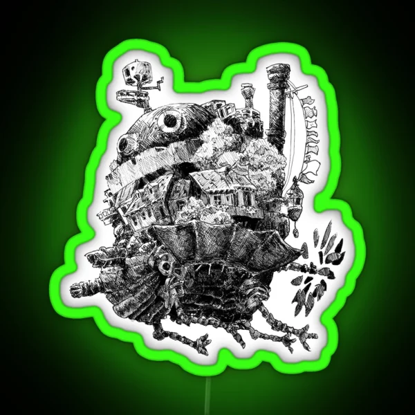 Howl S Moving Castle Flying RGB Neon Sign