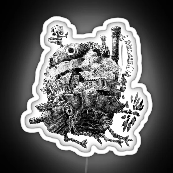 Howl S Moving Castle Flying RGB Neon Sign