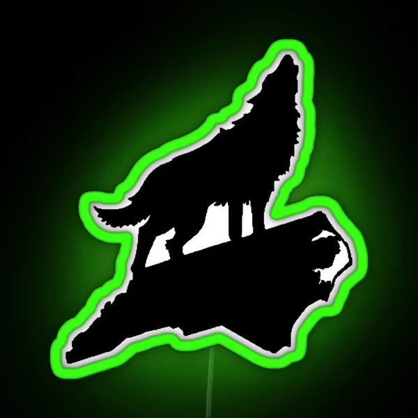 Howling NC Wolf RGB Neon Sign