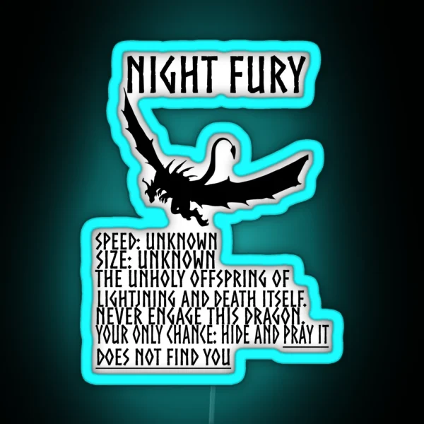 HTTYD Inspired Night Fury RGB Neon Sign