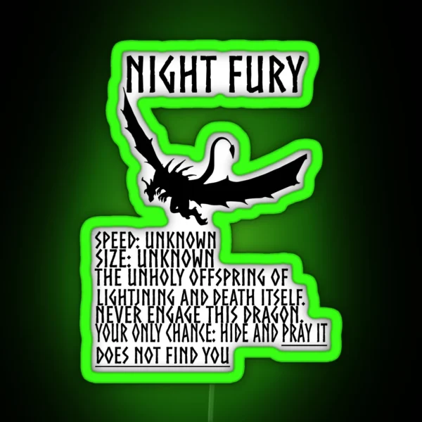 HTTYD Inspired Night Fury RGB Neon Sign