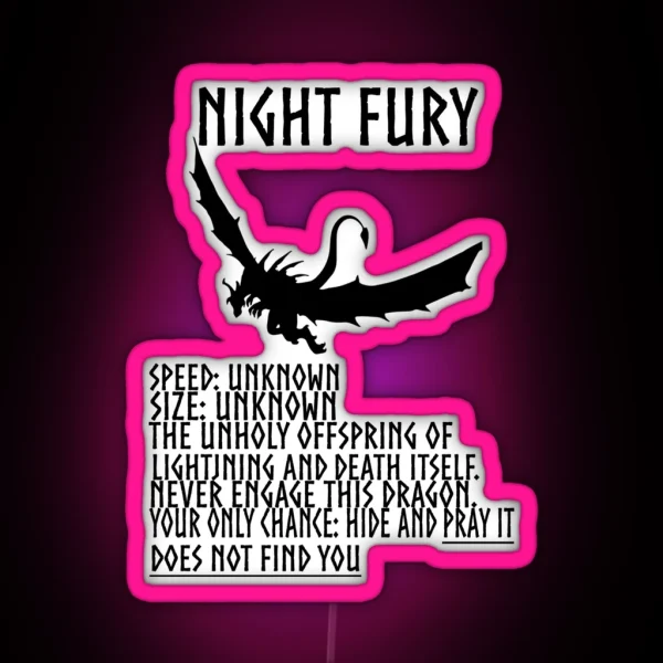 HTTYD Inspired Night Fury RGB Neon Sign